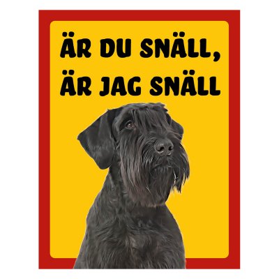 Röd/gul hundskylt, Riesenschnauzer hundskyltar, hundskyltar