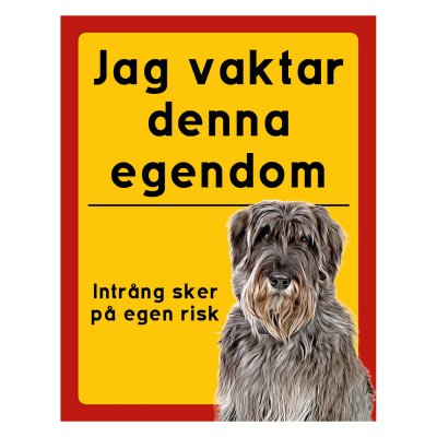 Röd/gul hundskylt, Riesenschnauzer hundskyltar, hundskyltar