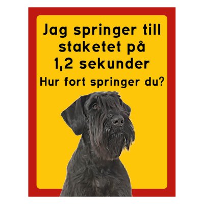 Röd/gul hundskylt, Riesenschnauzer hundskyltar, hundskyltar