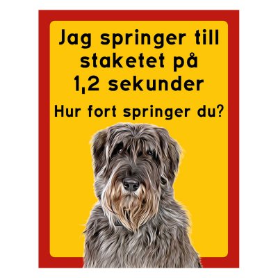 Röd/gul hundskylt, Riesenschnauzer hundskyltar, hundskyltar