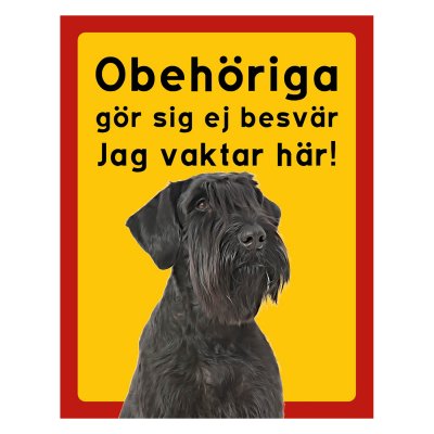 Röd/gul hundskylt, Riesenschnauzer hundskyltar, hundskyltar