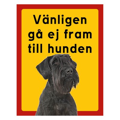 Röd/gul hundskylt, Riesenschnauzer hundskyltar, hundskyltar