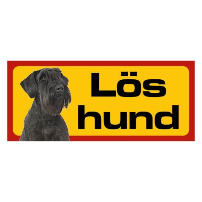 Röd/gul hundskylt, Riesenschnauzer hundskyltar, hundskyltar