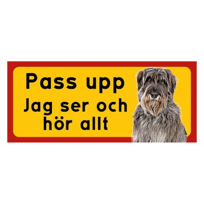 Röd/gul hundskylt, Riesenschnauzer hundskyltar, hundskyltar