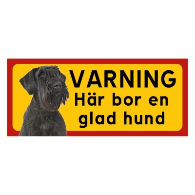 Röd/gul hundskylt, Riesenschnauzer hundskyltar, hundskyltar