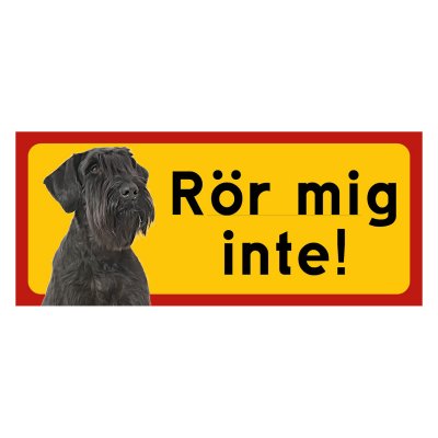 Röd/gul hundskylt, Riesenschnauzer hundskyltar, hundskyltar