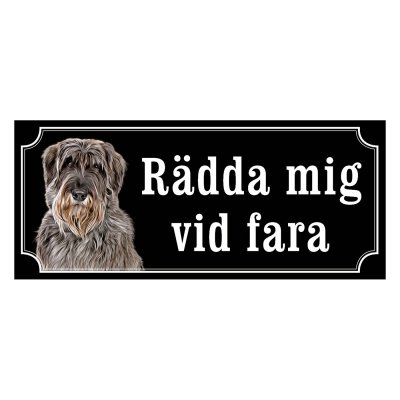 Riesenschnauzer silver gammaldags stil emaljskylt hund