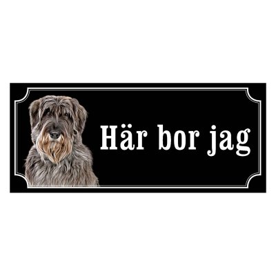 Riesenschnauzer silver gammaldags stil emaljskylt hund