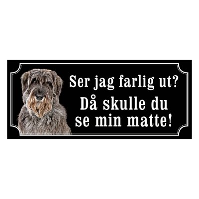 Riesenschnauzer silver gammaldags stil emaljskylt hund