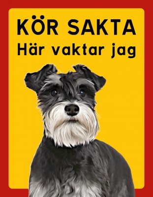 Dvärgschnauzer hundskyltar - stående