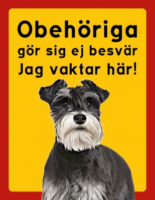 Dvärgschnauzer hundskyltar - stående