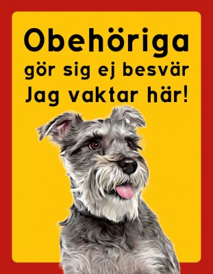 Dvärgschnauzer hundskyltar - stående