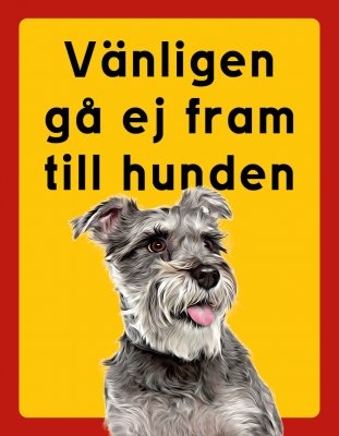 Dvärgschnauzer hundskyltar - stående