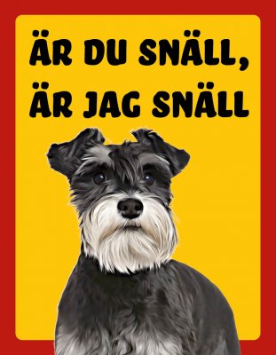 Dvärgschnauzer hundskyltar - stående