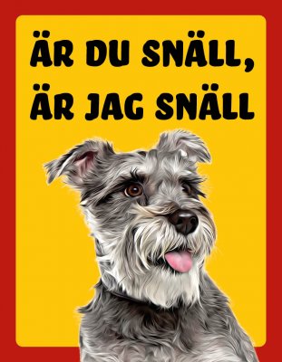 Dvärgschnauzer hundskyltar - stående