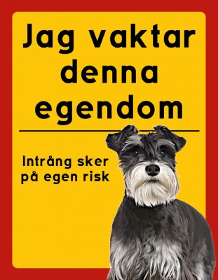 Dvärgschnauzer hundskyltar - stående