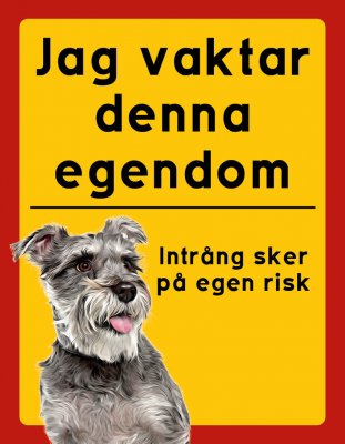 Dvärgschnauzer hundskyltar - stående