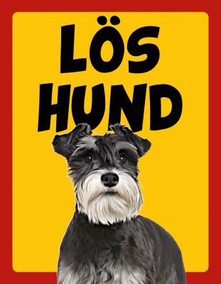 Dvärgschnauzer hundskyltar - stående