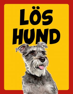 Dvärgschnauzer hundskyltar - stående