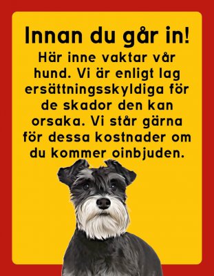 Dvärgschnauzer hundskyltar - stående