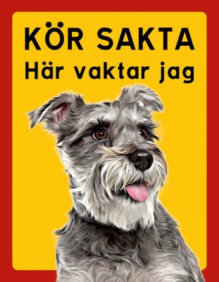 Dvärgschnauzer hundskyltar - stående