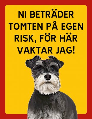 Dvärgschnauzer hundskyltar - stående