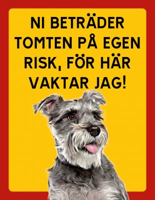 Dvärgschnauzer hundskyltar - stående