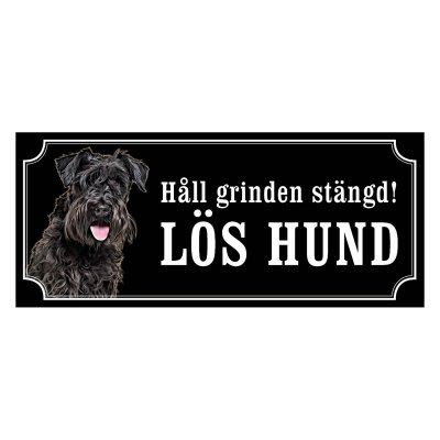 Dvärgschnauzer svart gammaldags stil emaljskylt hund