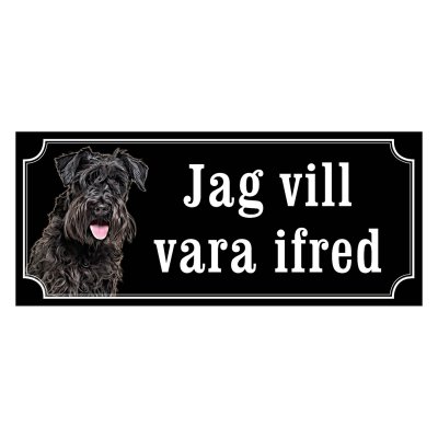 Dvärgschnauzer svart gammaldags stil emaljskylt hund