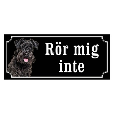 Dvärgschnauzer svart gammaldags stil emaljskylt hund