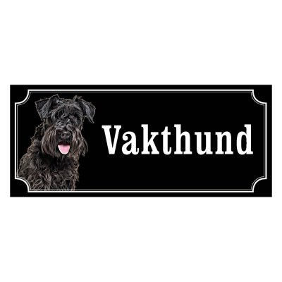 Dvärgschnauzer svart gammaldags stil emaljskylt hund