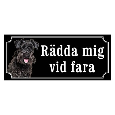 Dvärgschnauzer svart gammaldags stil emaljskylt hund