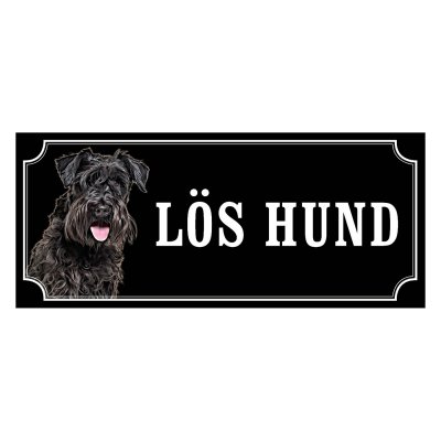 Dvärgschnauzer svart gammaldags stil emaljskylt hund