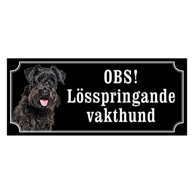 Dvärgschnauzer svart gammaldags stil emaljskylt hund