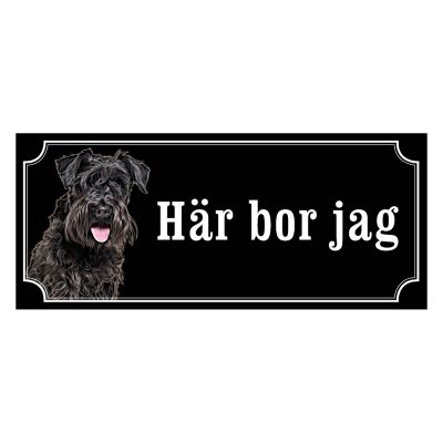 Dvärgschnauzer svart gammaldags stil emaljskylt hund