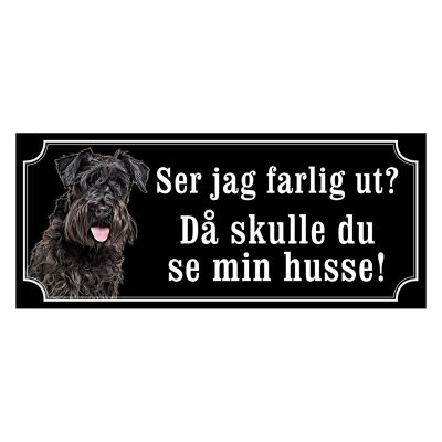 Dvärgschnauzer svart gammaldags stil emaljskylt hund