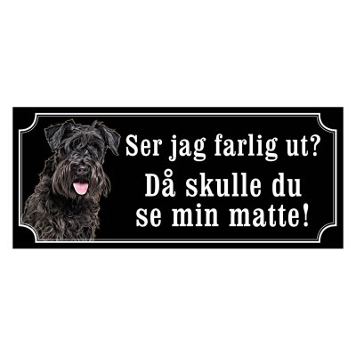 Dvärgschnauzer svart gammaldags stil emaljskylt hund