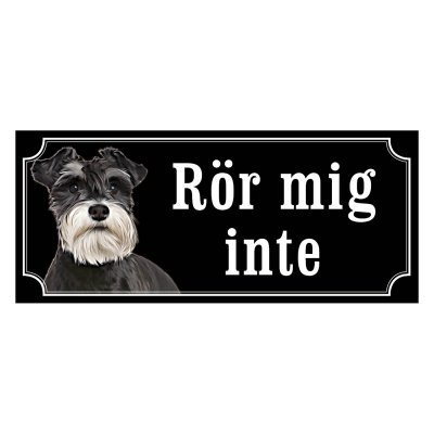 Dvärgschnauzer peppar & salt gammaldags stil emaljskylt hund