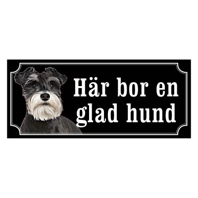 Dvärgschnauzer peppar & salt gammaldags stil emaljskylt hund