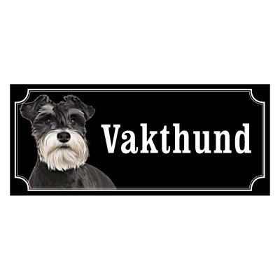 Dvärgschnauzer peppar & salt gammaldags stil emaljskylt hund