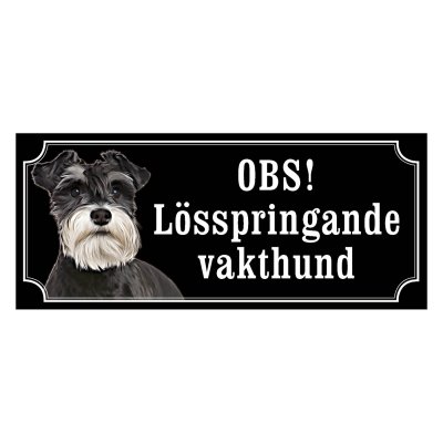 Dvärgschnauzer peppar & salt gammaldags stil emaljskylt hund