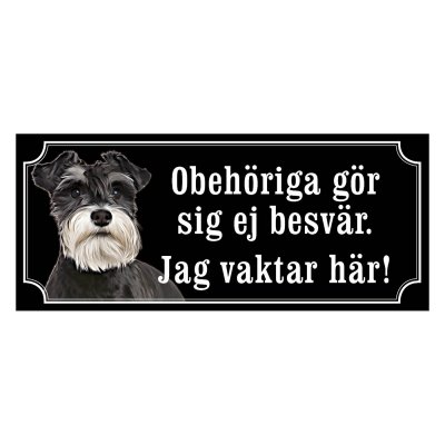 Dvärgschnauzer peppar & salt gammaldags stil emaljskylt hund