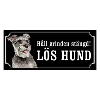 Dvärgschnauzer silver gammaldags stil emaljskylt hund