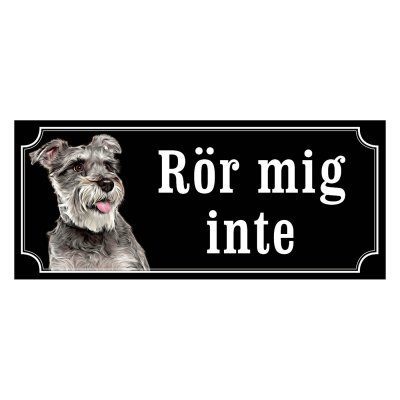 Dvärgschnauzer silver gammaldags stil emaljskylt hund