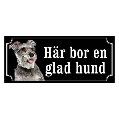 Dvärgschnauzer silver gammaldags stil emaljskylt hund