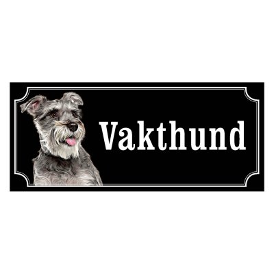 Dvärgschnauzer silver gammaldags stil emaljskylt hund
