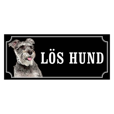 Dvärgschnauzer silver gammaldags stil emaljskylt hund