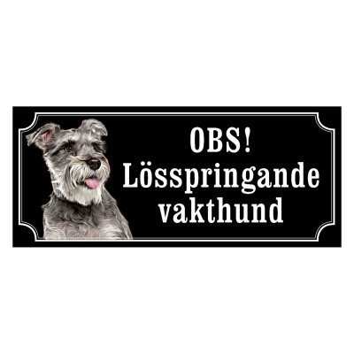 Dvärgschnauzer silver gammaldags stil emaljskylt hund