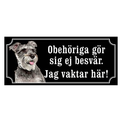 Dvärgschnauzer silver gammaldags stil emaljskylt hund