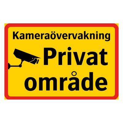 Privat område skylt dekal privat område kameraövervakning